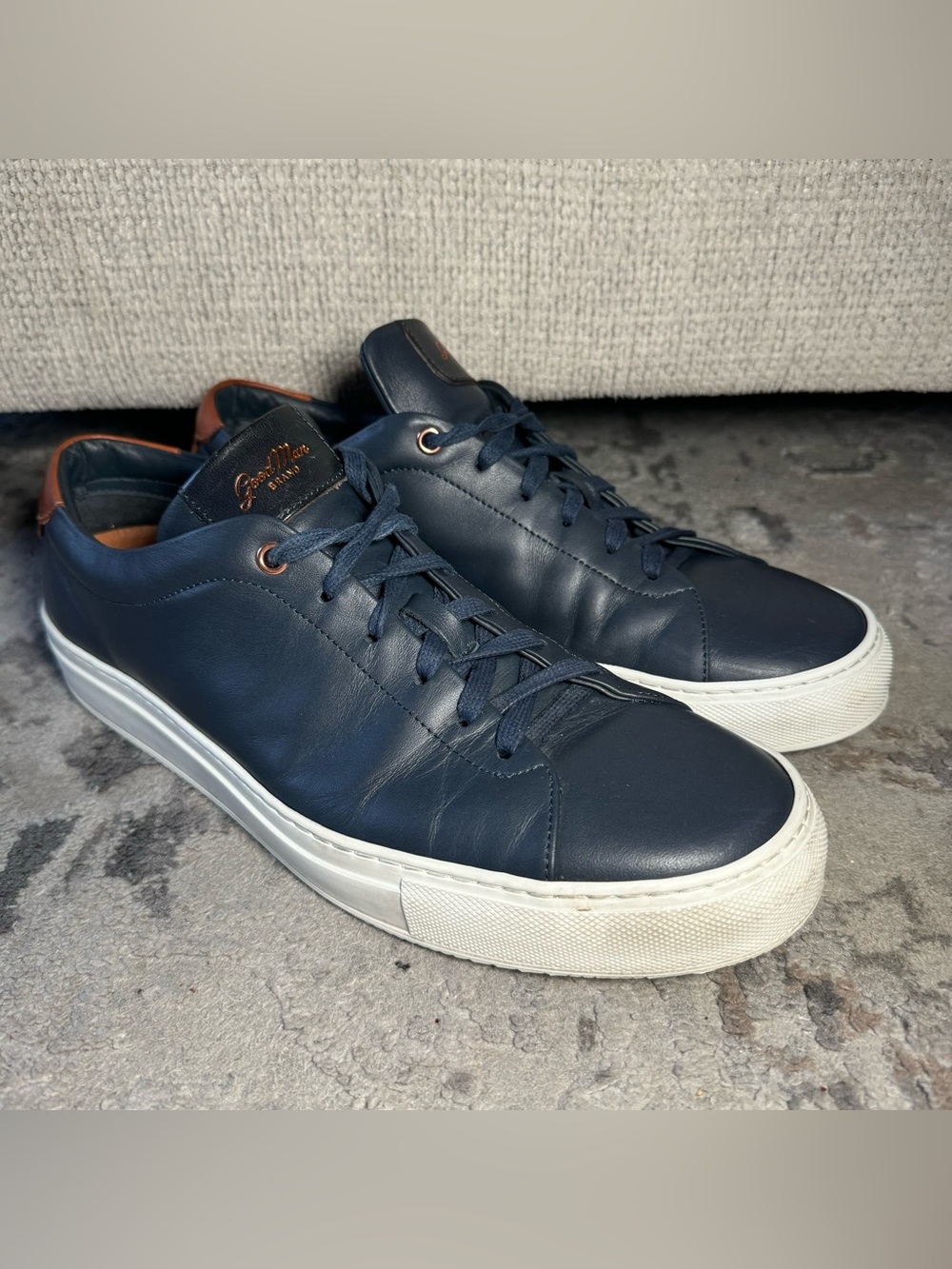 Good Man Brand Legend Casual Navy Blue leather sneaker sz 10